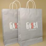 grey and white paper bags