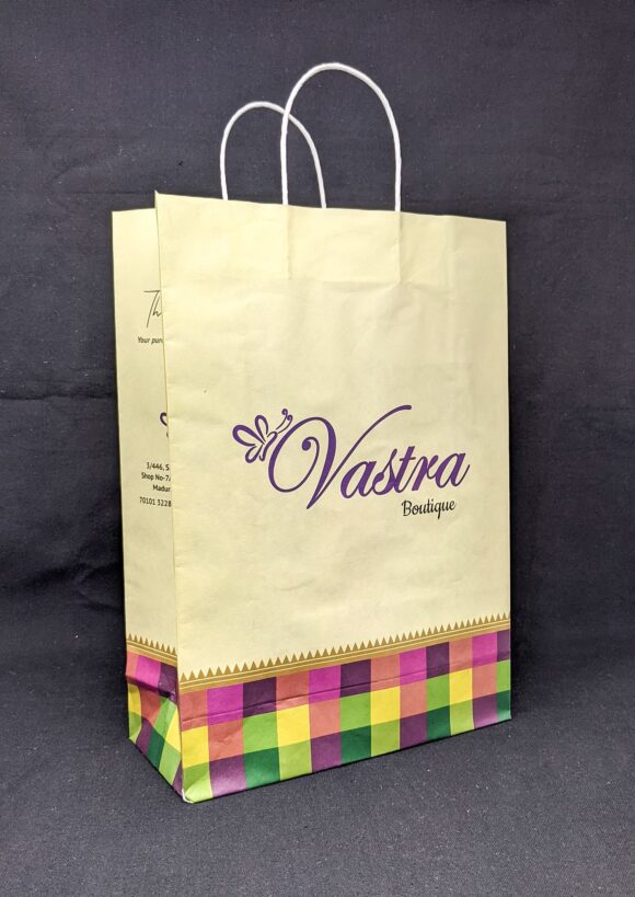 Printed carry bags for boutique