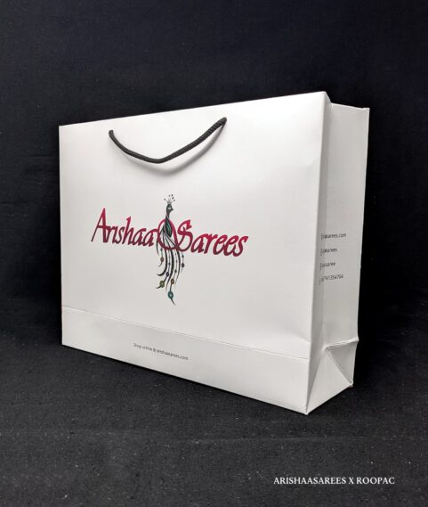 Paper Bag for Arishaa Sarees with Spot UV Embellishmen