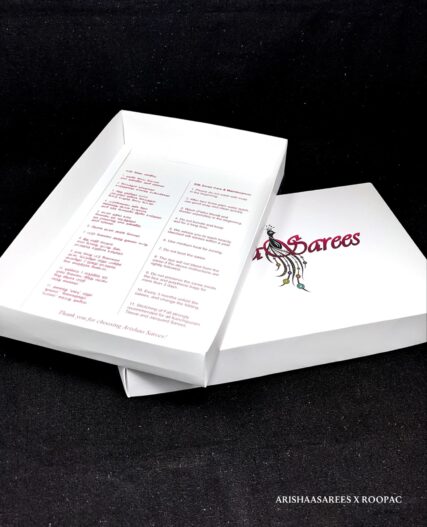 Premium packaging solutions - Paper Bag and Saree Box for Arishaa Sarees, UK.