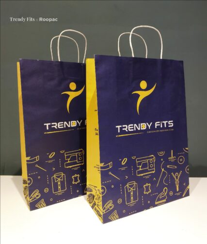 Environment-friendly shopping bag for Trendy Fits customers.