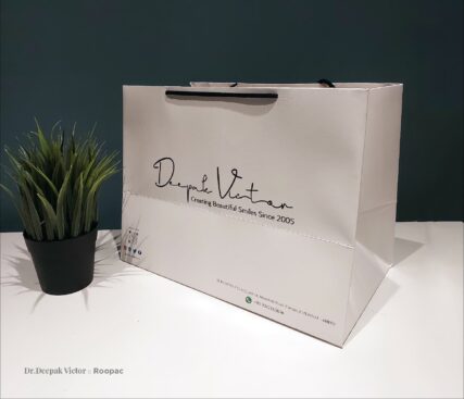 Dental Hospital paper bag with sturdy handles