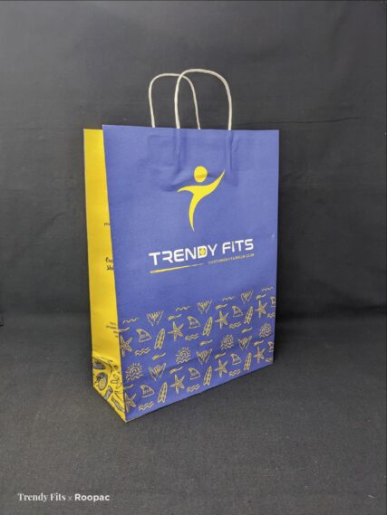 Custom-designed paper bag from Trendy Fits, Pallipalayam.