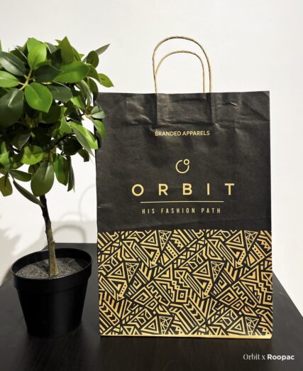Strong Paper Bags for Orbit, Erode - perfect for carrying branded apparel.