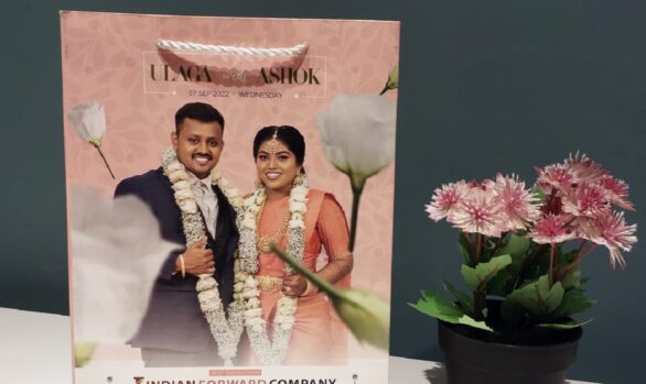 Ulaga & Ashok's personalized wedding paper bags