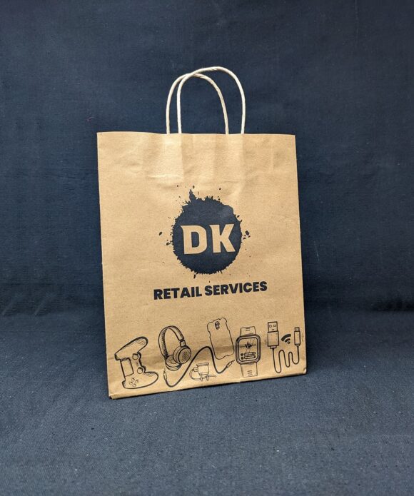 Strong and stylish brown Affordable Durable Paper Bag for carrying purchases from DK Retail