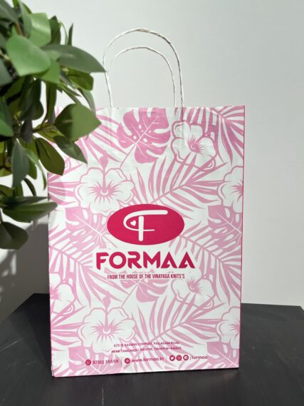 Formaa's chosen Paper Bags, robust and elegant, adding a chic touch to your shopping experience in Tiruppur.