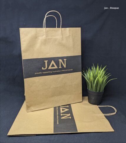 Natural Kraft Paper Bag filled with ethical purchases from JAN, Australia