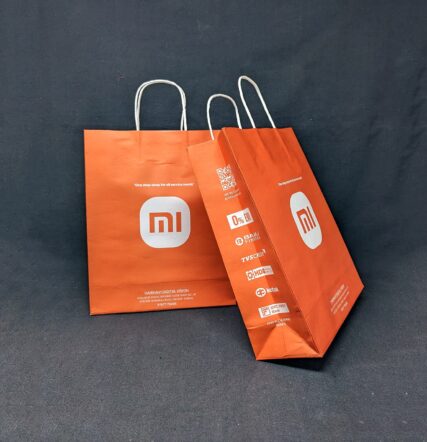 Eco-friendly paper bag from Xiaomi MI Mobile Store in Tiruppur, designed for convenience and style