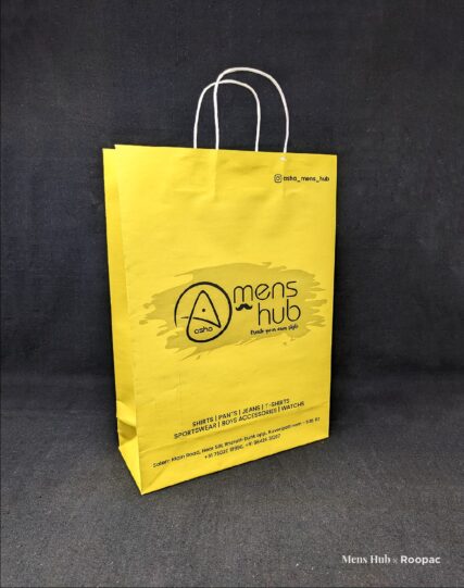 Man carrying a Personalized Printed Paper Bag from Mens Hub.