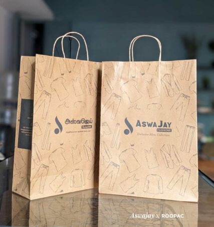 Durable Kraft paper bag from Aswajay Fashions, ideal for carrying menswear purchases