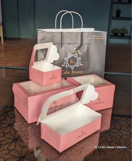 K's cake room paper bags and cake boxes