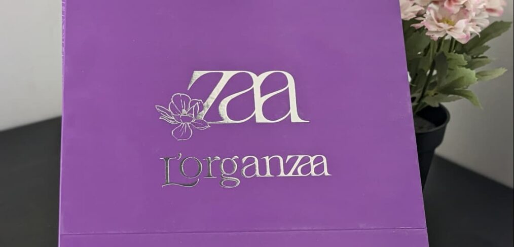Luxurious silver-foil paper bags for Lorganzaa