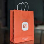 Close-up view of the Xiaomi MI Mobile Store paper bag, Coimbatore