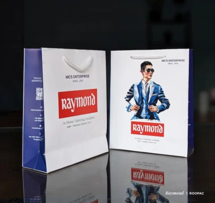 The MSC Enterprise logo, a symbol of fashion expertise and innovation, endorsing the Raymond paper bag as a pinnacle of style