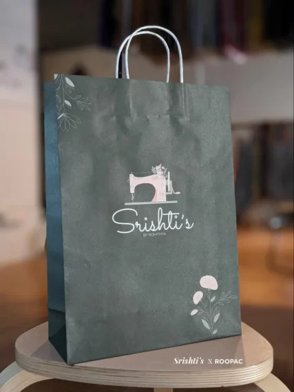 Shopper carrying the stylish and eco-friendly Creative Designer Paper Bag from Srishti's Boutique