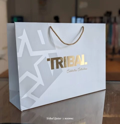 Customized Gold Foil Paper Bag with Tribal Logo