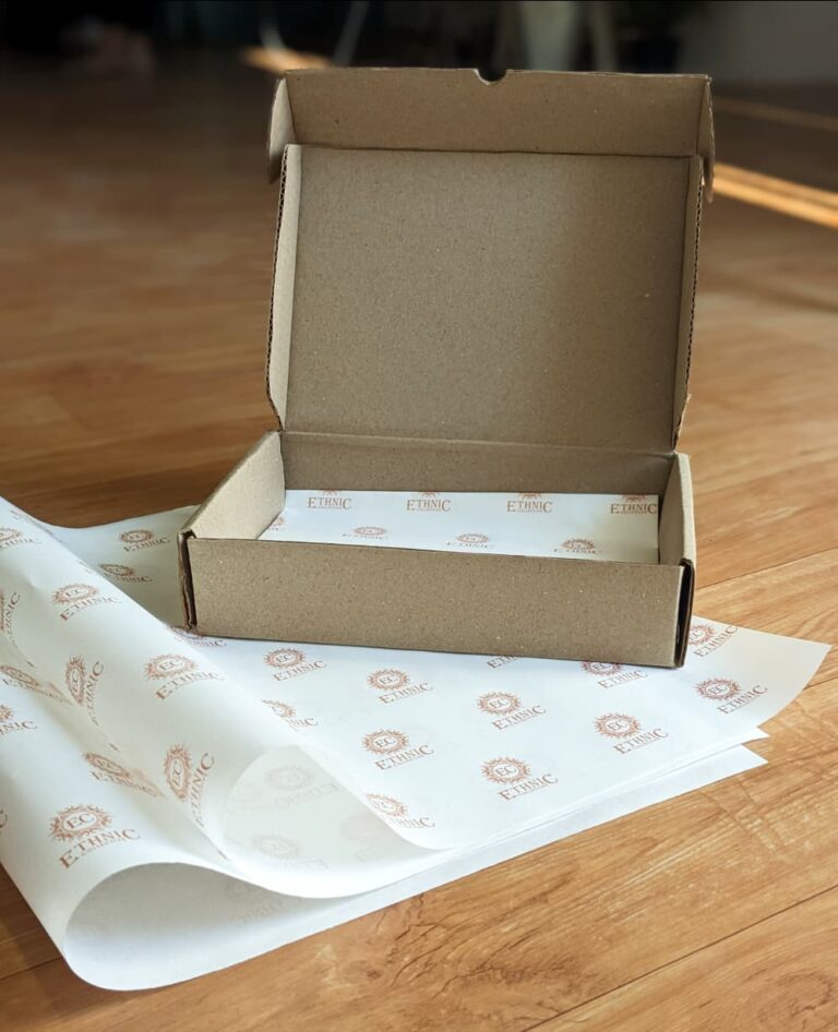 Packaging solution featuring Roopac Printed Tissue Paper