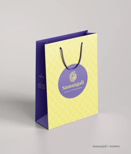 Elegant paper bag from Sumangali Sarees & Readymades, Thiruvarur