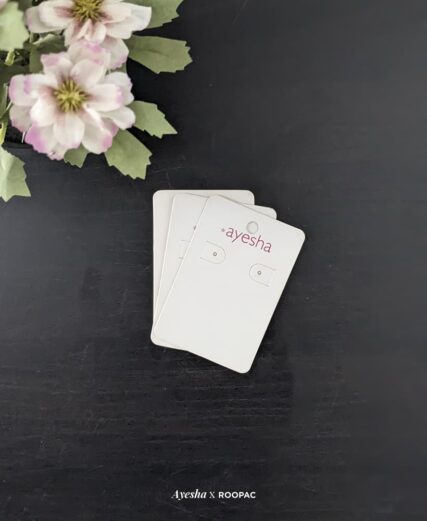 Roopac's Custom Jewelry Display Cards designed for Ayesha Accessories in Puducherry.