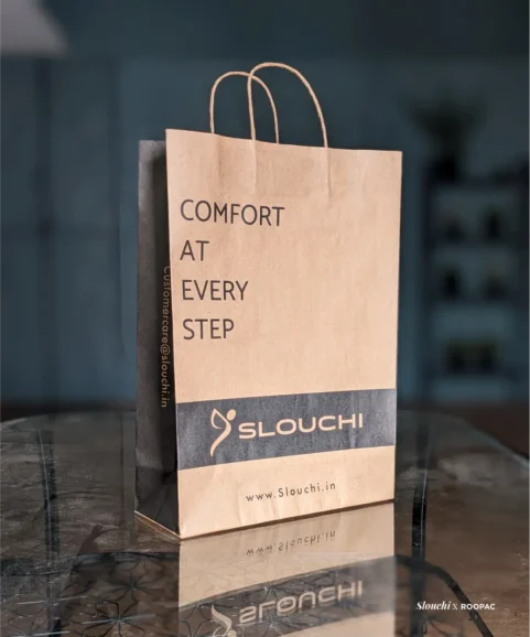 Slouchi's durable brown kraft bag for the stylish Tiruppur man