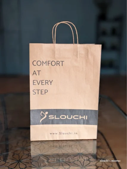 Fashionable brown kraft bag by Slouchi, representing Tiruppur's trendsetting style