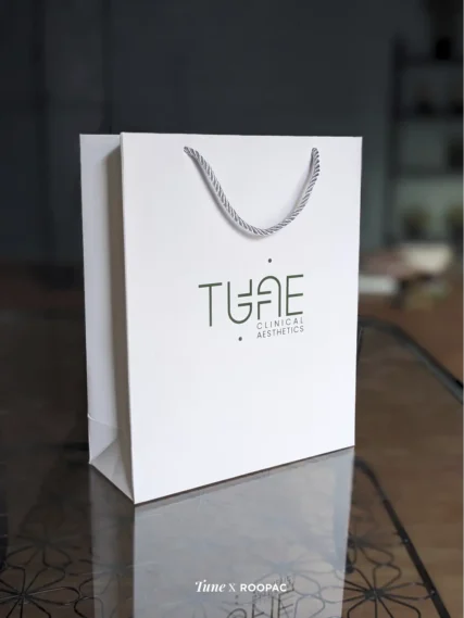 Sleek design of Tune Aesthetics bag hinting at True Zero Hair removal service.