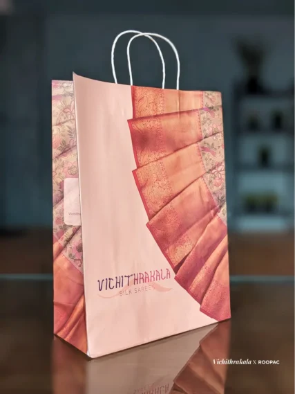 Vichithrakala Saree themed Paper bag, Sydney, Australia