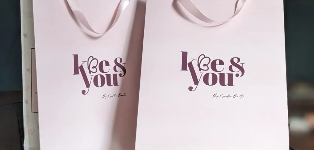 Kee & You baby pink paper bag, Mysore