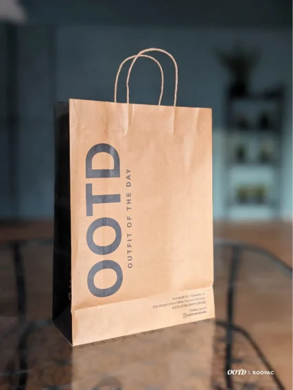 Durable kraft paper bag designed for OOTD's premium men's collections.