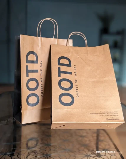 OOTD's signature kraft paper bag for men's clothing from Tenkasi.