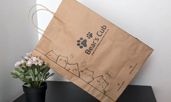 Bear's Club kraft paper bag with cute bear logos