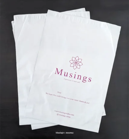 Secure and stylish white poly mailer by Musings
