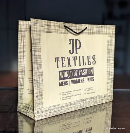 Two-tone shopping bag by JP Textiles, perfect for family fashion