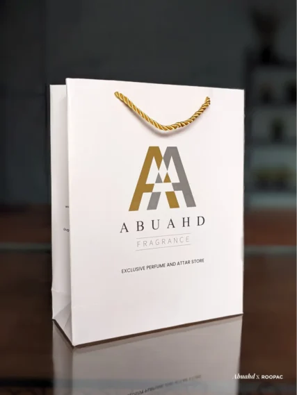 Stylish ABUAHD Fragrance bag for perfume and scents.