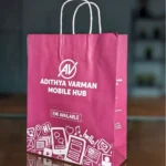Adithya Varman Mobile Hub's durable paper bag for electronics in Chennai