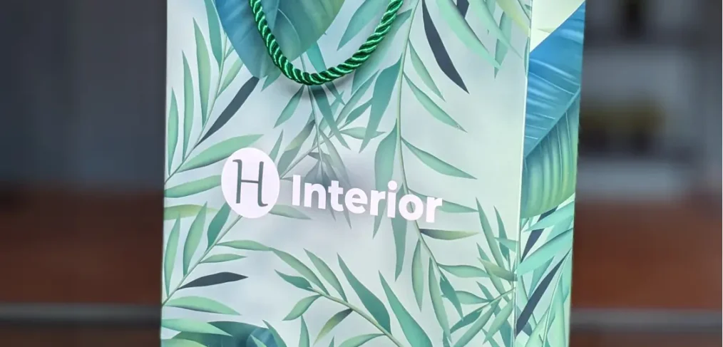 Elegant paper bag from H Interior, Chennai, for interior and gift items