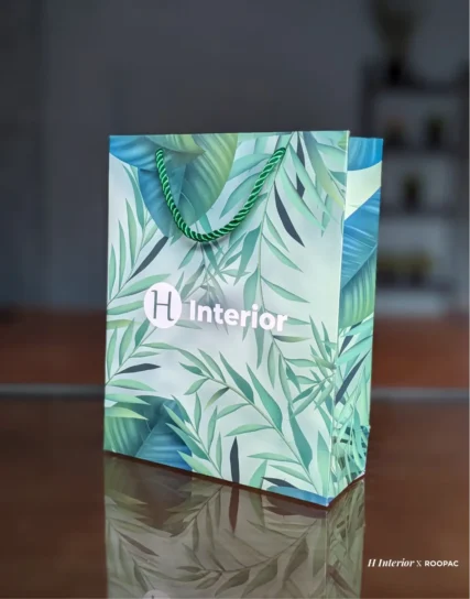 Elegant paper bag from H Interior, Chennai, for interior and gift items