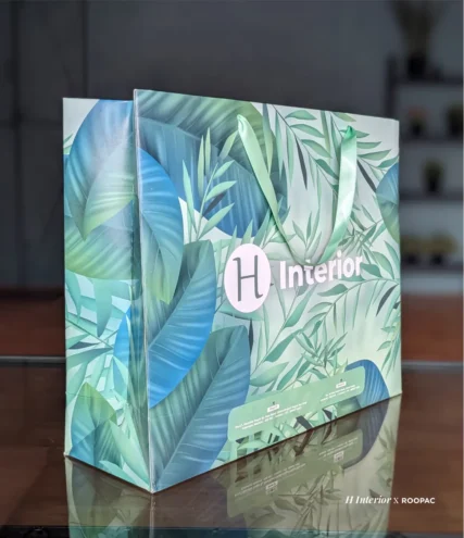 Sturdy and stylish paper bag by H Interior for decor shopping