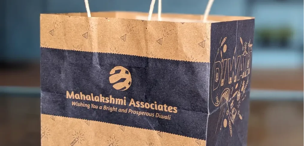 Festive Diwali gift bag by Mahalakshmi Associates.