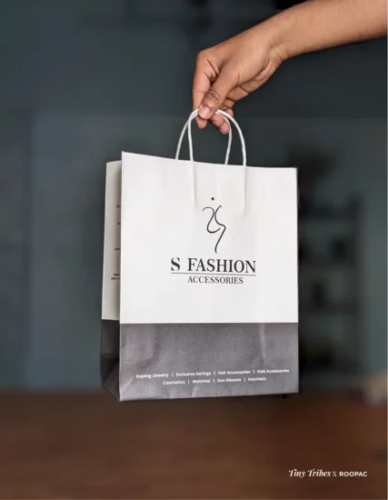 S Fashion's cute paper bag, perfect for fashion accessories.