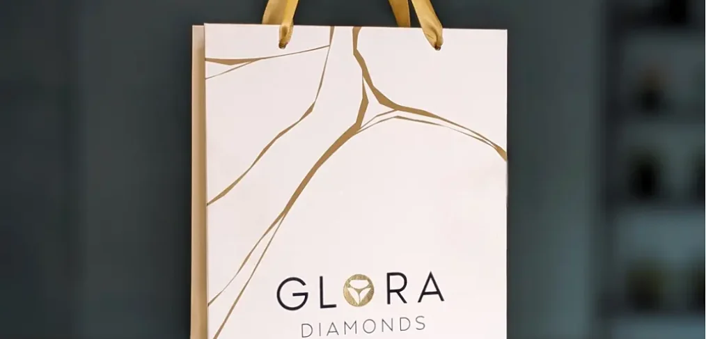 Glora Diamonds' luxury paper bag from Roopac, Tiruppur