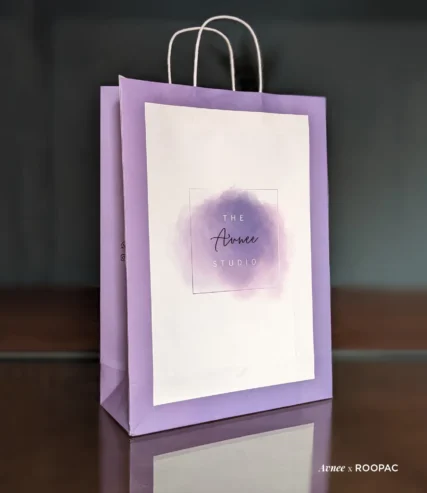 Eco-friendly blue and purple pastel paper bag by Roopac