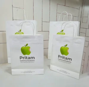 Durable paper bag designed by Roopac for Pritam Communications