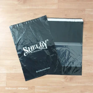 Roopac’s expertly designed black poly mailer for Shelby warehouse