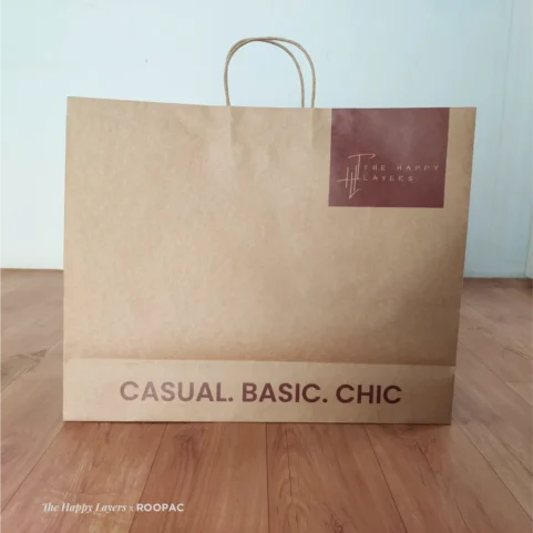 The Happy Layers kraft paper bag for premium loungewear in Tirupur