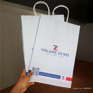 Volume Zero red and blue paper bag for men's and kids' clothing in Tamilnadu